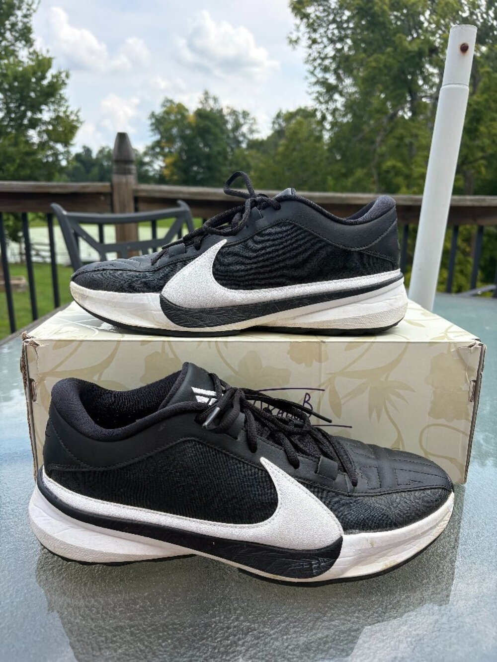 Nike Zoom Freak 5 Team Basketball Shoes Black/Black DZ2946 001 Men's 10.5
